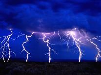 Lightning Storm over Prairie-Aaron Horowitz-Framed Stretched Canvas