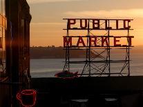 Neon Sign for Coffee, Post Alley, Seattle, Washington State, USA-Aaron McCoy-Photographic Print