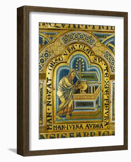 Aaron Puts a Golden Jar with Mannah in the Ark of the Covenant-Nicholas of Verdun-Framed Giclee Print