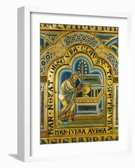 Aaron Puts a Golden Jar with Mannah in the Ark of the Covenant-Nicholas of Verdun-Framed Giclee Print