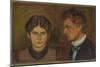 Aase and Harald Norregaard, 1899 (Oil on Board)-Edvard Munch-Mounted Giclee Print
