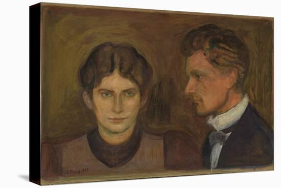 Aase and Harald Norregaard, 1899 (Oil on Board)-Edvard Munch-Stretched Canvas