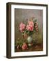 AB/1022 Roses in a Blue and White Vase-Albert Williams-Framed Giclee Print