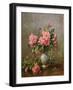 AB/1022 Roses in a Blue and White Vase-Albert Williams-Framed Giclee Print