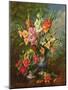 AB/106/2/B Gladioli and Dahlias-Albert Williams-Mounted Giclee Print