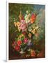 AB/106/2/B Gladioli and Dahlias-Albert Williams-Framed Premium Giclee Print