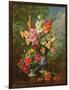 AB/106/2/B Gladioli and Dahlias-Albert Williams-Framed Premium Giclee Print