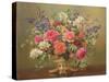 AB/297 An Arrangement of June Flowers-Albert Williams-Stretched Canvas