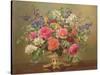 AB/297 An Arrangement of June Flowers-Albert Williams-Stretched Canvas