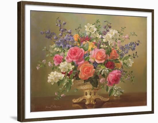 AB/297 An Arrangement of June Flowers-Albert Williams-Framed Premium Giclee Print