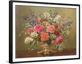 AB/297 An Arrangement of June Flowers-Albert Williams-Framed Premium Giclee Print