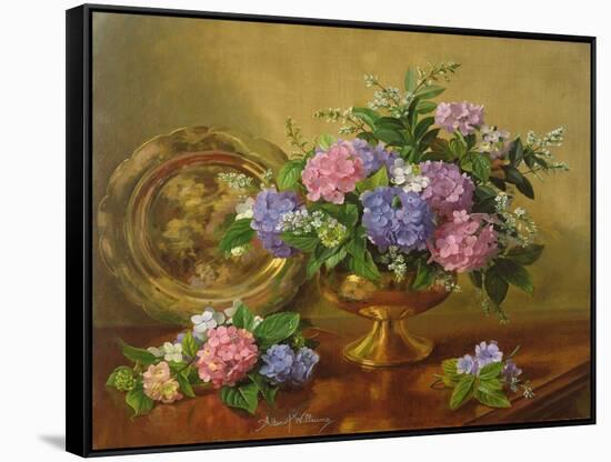 AB2112 Hydrangeas and Lilacs-Albert Williams-Framed Stretched Canvas