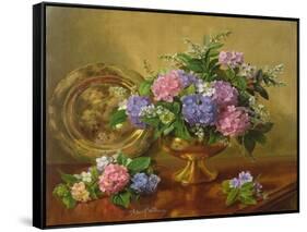 AB2112 Hydrangeas and Lilacs-Albert Williams-Framed Stretched Canvas