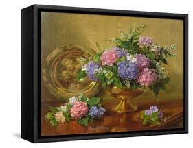 AB2112 Hydrangeas and Lilacs-Albert Williams-Framed Stretched Canvas