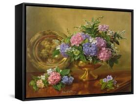 AB2112 Hydrangeas and Lilacs-Albert Williams-Framed Stretched Canvas