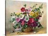 AB230 Hollyhocks in a Basket-Albert Williams-Stretched Canvas