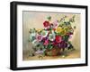 AB230 Hollyhocks in a Basket-Albert Williams-Framed Giclee Print