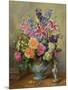 AB250 Still Life of Roses, Lilies and Delphiniums-Albert Williams-Mounted Premium Giclee Print