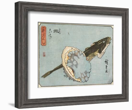 Abalone and Flathead, 1830-1844-Utagawa Hiroshige-Framed Giclee Print