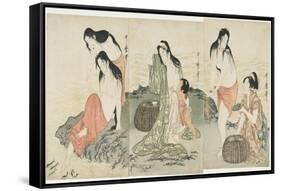 Abalone Divers, 1797-1798-Kitagawa Utamaro-Framed Stretched Canvas