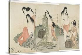 Abalone Divers, 1797-1798-Kitagawa Utamaro-Stretched Canvas