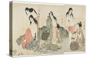 Abalone Divers, 1797-1798-Kitagawa Utamaro-Stretched Canvas