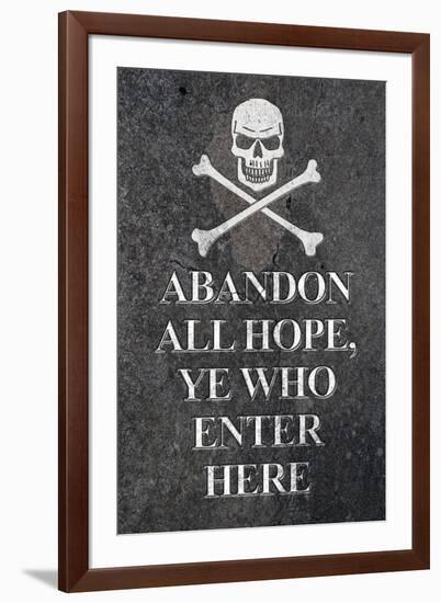 Abandon All Hope Ye Who Enter Here Pirate-null-Framed Art Print