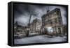 Abandoned Building in Winter-Nathan Wright-Framed Stretched Canvas