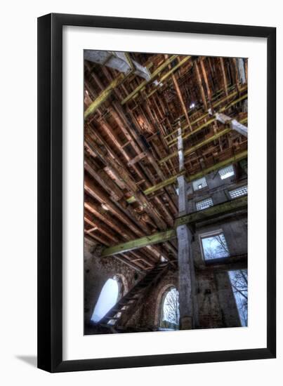 Abandoned Building Interior in Winter-Nathan Wright-Framed Photographic Print