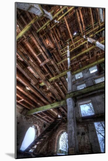 Abandoned Building Interior in Winter-Nathan Wright-Mounted Photographic Print