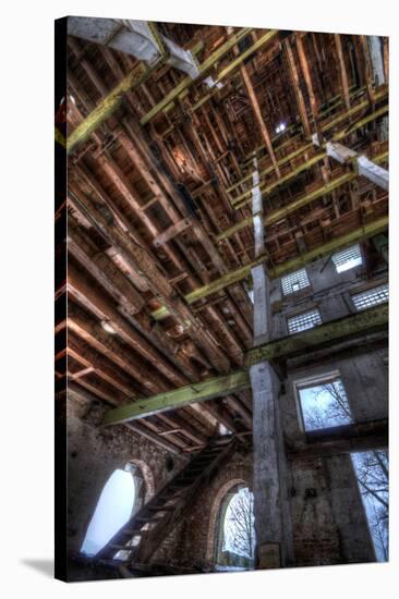 Abandoned Building Interior in Winter-Nathan Wright-Stretched Canvas