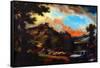 Abandoned Car In Valley Graffiti-null-Framed Stretched Canvas