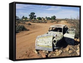 Abandoned Car Wreck, Silverton, Australian Outback, New South Wales, Australia, Pacific-Ann & Steve Toon-Framed Stretched Canvas