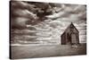 Abandoned Church in the Desert, with Stormy Skies-Robyn Mackenzie-Stretched Canvas