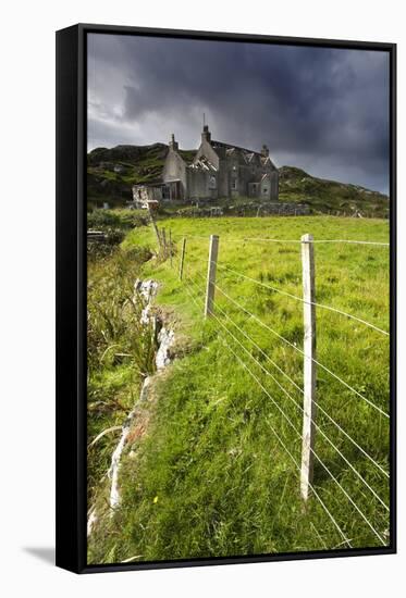 Abandoned Croft Beneath a Stormy Sky-Lee Frost-Framed Stretched Canvas