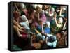 Abandoned Elderly Women Raise Hands During a Prayer Meeting-M^ Lakshman-Framed Stretched Canvas