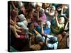 Abandoned Elderly Women Raise Hands During a Prayer Meeting-M^ Lakshman-Stretched Canvas