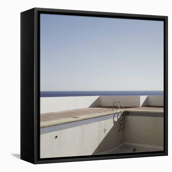 Abandoned Empty Swimming Pool Next to Sea, Ibiza, Spain, Europe-Purcell-Holmes-Framed Stretched Canvas