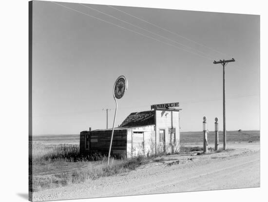 Abandoned Garage on Highway Number 2. Western North Dakota, October 1937-null-Stretched Canvas