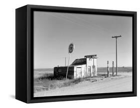 Abandoned Garage on Highway Number 2. Western North Dakota, October 1937-null-Framed Stretched Canvas