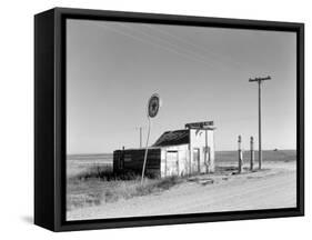 Abandoned Garage on Highway Number 2. Western North Dakota, October 1937-null-Framed Stretched Canvas