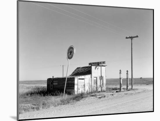 Abandoned Garage on Highway Number 2. Western North Dakota, October 1937-null-Mounted Art Print