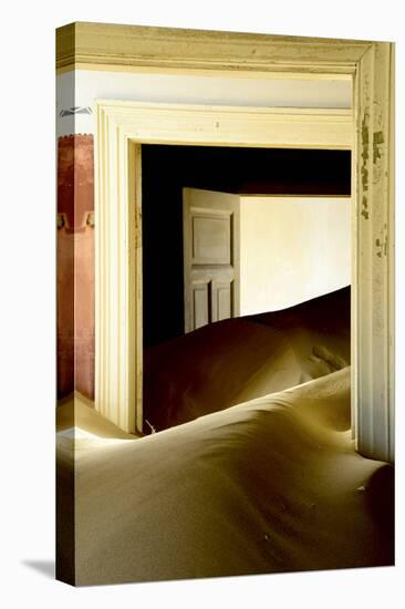 Abandoned House Full of Sand. Kolmanskop Ghost Town, Namib Desert Namibia, October 2013-Enrique Lopez-Tapia-Stretched Canvas