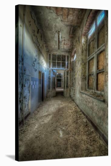 Abandoned Interior Corridor-Nathan Wright-Stretched Canvas