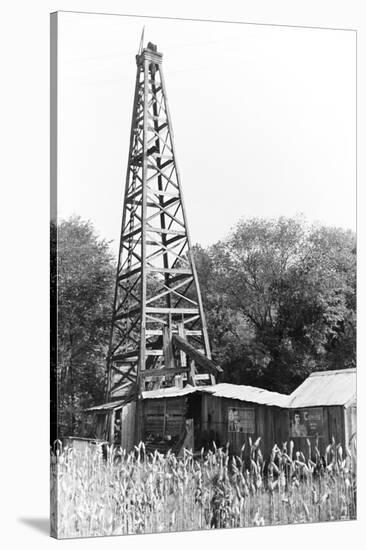 Abandoned Oil Derrick-Marion Post Wolcott-Stretched Canvas