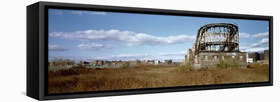 Abandoned Rollercoaster in an Amusement Park, Coney Island, Brooklyn, New York City-null-Framed Stretched Canvas