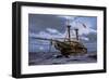 Abandoned Sail Ship At Sea-null-Framed Art Print