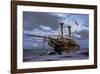 Abandoned Sail Ship At Sea-null-Framed Art Print