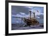 Abandoned Sail Ship At Sea-null-Framed Art Print