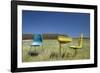 Abandoned School Desk Anc Chairs in Field-Paul Souders-Framed Photographic Print